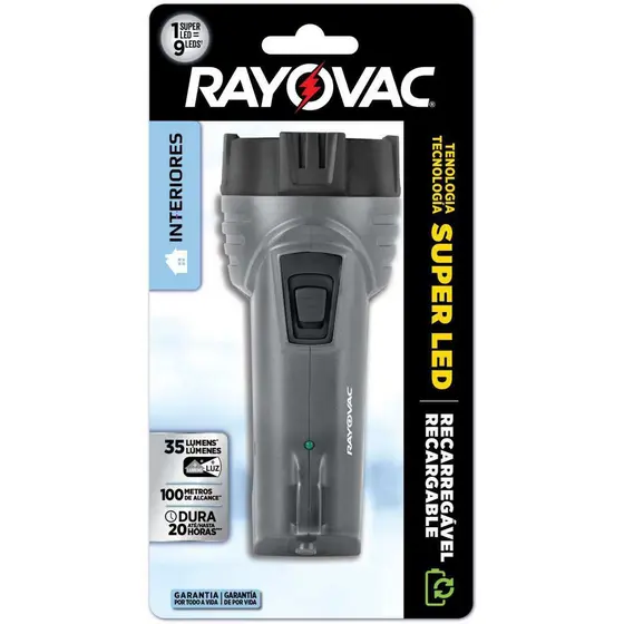 LANTERNA RAYOVAC RECAR SUP LED 1LED BIVOLT